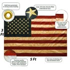 Anley Vintage Style Tea Stained American Flag 3x5 Foot - Embroidered Stars And