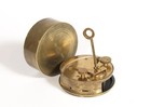 1850 s Brass Box Sextant Sold By Henry Duren  Burling Slip Ny   Cased   Labeled