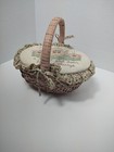 Vtg Thread sewing Basket W  Lid  mother-a Heart And Door Always Open 