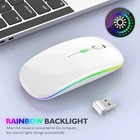 2 4ghz Wireless Optical Mouse Usb Rechargeable Rgb Cordless Mice For Pc Laptop