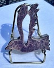 Primitive Handmade Wooden Cookie Mold Press W brass Banding Flying Bird 4 