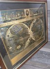 Vintage Oak Framed Gold Foil Blaeu Wall Map Of Old World 