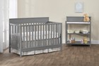 Convertible Crib Baby 4-in-1 Guard Rail Toddler Bed Daybed Full Size Wooden Grey