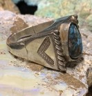 Vintage  Native American Navajo Sterling Silver   Gem Turquoise Ring  16 2g