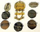 Lot Of 8 Vintage Methodist Ss Pins  3rd 4th Year 10k Gold - Sunday School