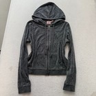 Vintage Juicy Couture Women s Charcoal Gray Velour Tracksuit Set Y2k Size L xl