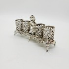 Vintage Lipstick Holder Sf Sam Fink Metal Filigree Cherub Four Tube Vanity