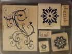 Lot Of 5  Sets Of Stampin    Up  Rubber Stamps 30pc Total New Floral  Animals Etc