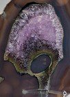 Natural Brazilian Amethyst Geode Slice W  Agate Polished Quartz Crystal On Stand