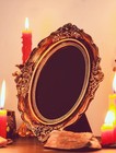 Black Scrying Mirror - Witchcraft Tools Altar Kit Supplies For Divination - D   
