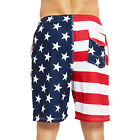 Men 4th Of July Patriotic Usa American Flag Swim Trunks Beach Shorts With Pocket