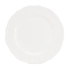 Elama Henryi 6 Piece Embossed Rim Detail Porcelain White Dinner Plate Set  Ta   