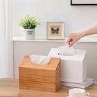Wooden Tissue Box Cover Holder Compatible With Kleenex Disposable Towels - Wa   