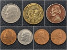 7 Mixed World Coins Lot Usa Peru Panama 1961 Silver Roosevelt Dime Vintage