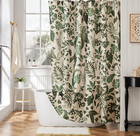 Boho Shower Curtain Green Cute Floral Shower Curtains For Bathroom Allover 