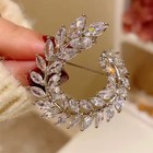 18k Gold Filled Big Brooch Pin Made W Swarovski Crystal Marquise Bridal Jewelry