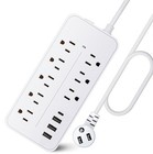 New Wall Mountable Usb Surge Protector Power Strip With Usb Ports 8 Outlet Plugs
