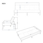 69 7    Foldable Futon Sofa Bed Modern Sleeper Couch Loveseat Upholstered Cushion