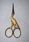 Vintage Embroidery Scissors  Stork Crane Sewing 4 5    Gold Tone