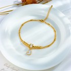 Gold Double Chain Heart Anklet     Boho Charm Ankle Bracelet For Summer Vibes