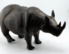 Antique Rhino Rhinoceros Bronze Brass Metal Statue Figure Art Deco Animal Vtg