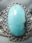 Swirling Silver Vintage Navajo Rare Turquoise Sterling Bracelet Old