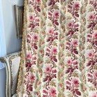 Large 109x59 Antique 1860 French Printed Fabric Curtain Drape Pink Khaki