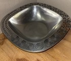 Wilton Armetale Pewter Reggae 12   square Serving Dinner Bowl Geometric Designs