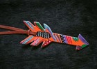 Leather Hand Painted Orange Tie-on Arrow