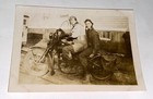 Rare Antique Vintage American Motorcycle Men  Stud Belt   Goggle Snapshot Photo 