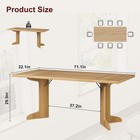 71  Walnut Farmhouse Dining Table For 6-8  Wood Rectangular Dinner Table