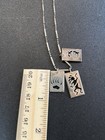 Sterling Silver Beaded Chain With 3 Southwestern native Cutout Charms 925