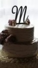 Cake Wedding Cake Topper Silver Glitter Initial Letter  m  Crafts Monogram 5 