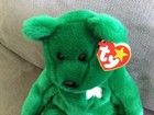 Vtg Retired Ty Beanie Babies Buddies - Erin The Green Irish Shamrock Bear 1998 