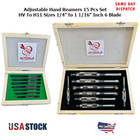 New Adjustable Hand Reamer Set Hv -h11 Sizes 1 4 -1 1 16   6 35-27mm Usa Actools