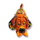 Talavera Dog Statue   Colorful Hand-painted Mexican Pottery Hound