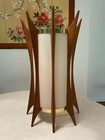 Modeline Mid-century Modern Teak   Brass Pendant Lamp     Pearsall Style