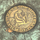 Vintage Hebrew Harvesting Wheat Plate Judaism Judaica Israel Jewish Heavy Brass