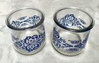 Set Of 2 Oui Yogurt Ltd Edition Scroll Graphics 5oz Single Serve Glass Jars Used