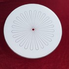 Vintage Mcm Round 13    White Frosted W  Lines Glass Ceiling Shade Light Fixture