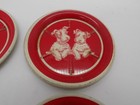 Vintage Red Dog Puppy Metal Coasters Set Of 4     Retro Mid-century Decor
