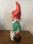 Vintage Gnome Holding A Lantern Rubber Figure 13 5    Tall West Germany C624