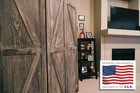 Premium Home 4-panel Room Divider     Rustic Brown Barn Door K Pattern Folding