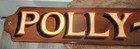 Vintage Original Teak Wood Gold Gilded Paint Boat Ship Name Sign  polly - Graf 