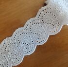 Lot 10 Yards 2  Wide Vintage Eyelet Cotton Fabric Lace White Zhb107