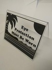 Eyewear Tanning Bed Tent Style  Sign 4 5 X 3 5 Black