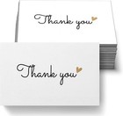 100 Little Thank You Cards Gold Heart Design Bulk Thank You Notes 3 5 X 2 Inch