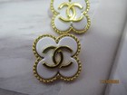 Chanel 2 Button  White  Gold Tone   Metal Cc Logo 22mm     Lot 2