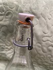 Pleated Panel Glass Bottle W flip Top hinge Clamp clear  12  Tall