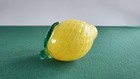 Vintage Murano Glass Style Yellow Lemon Fruit Decoration